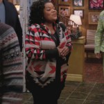 Shirley’s red striped patterned knit cardigan on Community