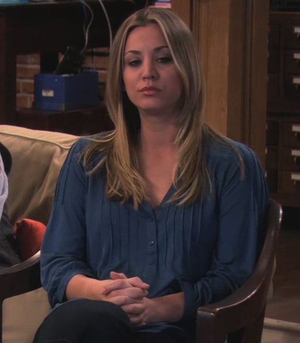 Penny’s blue blouse on The Big Bang Theory