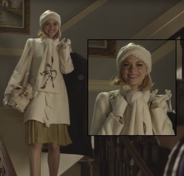 Lemon’s white knit beanie and bow scarf on Hart of Dixie