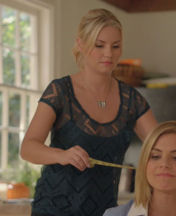 Alex’s blue lace blouse on Happy Endings