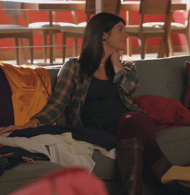 Penny’s blue and orange check shirt on Happy Endings