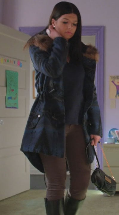 Penny’s blue coat with fur collar on Happy Endings