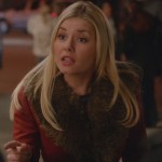 Alex’s red jacket with big fur collar on Happy Endings