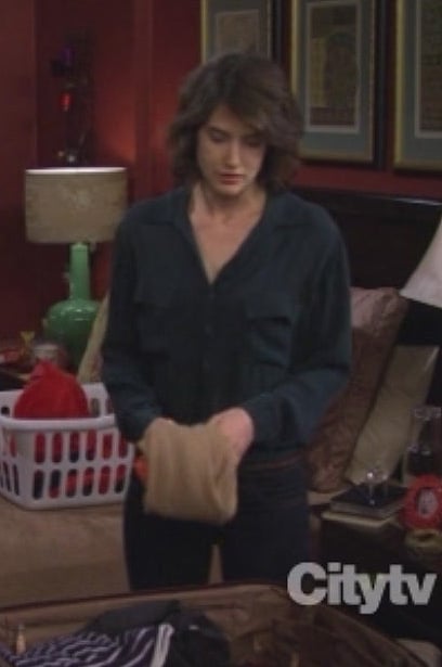Robin’s navy blue blouse with pockets on How I Met Your Mother