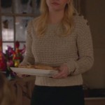 Alex’s light brown sweater with wood buttons on Happy Endings