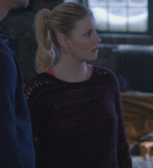 Alex’s purple crochet top on Happy Endings