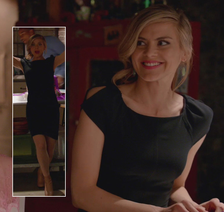 Jane’s black cap sleeve dress on Happy Endings
