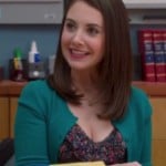 Annie’s floral dress and green cardigan on Community