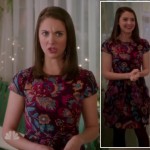 Annie’s purple and pink floral print dress on Community