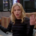 Britta’s black sheer striped top on Community