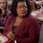 Shirley’s red knit wrap cardigan on Community