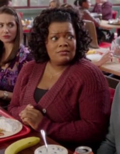Shirley’s red knit wrap cardigan on Community