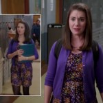 Annie’s purple floral dress and cardigan on Community