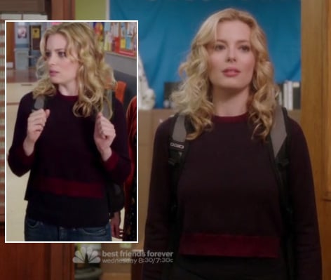 Britta’s burgundy and red longsleeve sweater on Community