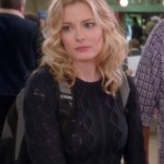 Britta’s navy blue cable knit sweater on Community