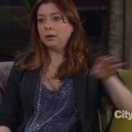 Lily’s blue spotty dress and blazer on How I Met Your Mother