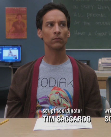 Abed’s kodiak bear shirt on Community
