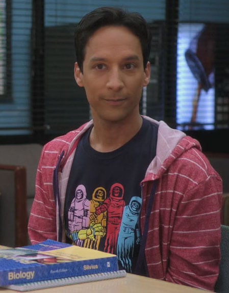Abed’s skeleton astronaut tshirt on Community