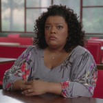 Shirley’s grey top with flowers on Community