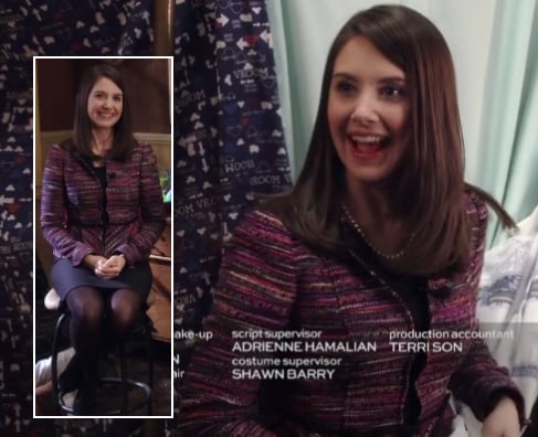 Annie’s purple/pink tweed style jacket on Community