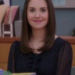 Annie’s navy spotty sheer ruffled dress on Community