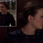 Blair’s black embellished coat on Gossip Girl