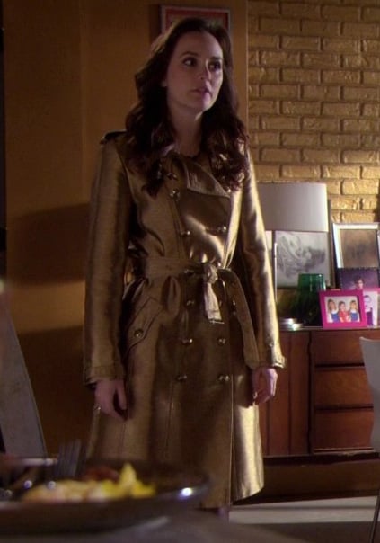 Blair’s gold trench coat on Gossip Girl