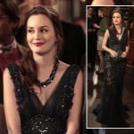Blair’s black beaded v-neck gown on Gossip Girl