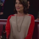 Robin’s cream and red color block top on How I Met Your Mother