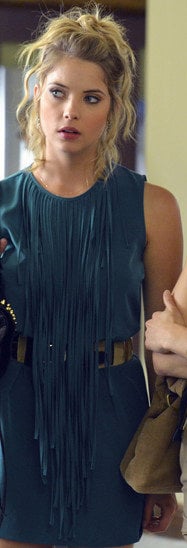 Hanna’s teal blue fringe/tassle dress on Pretty Little Liars