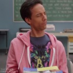Abed’s rainbow wolf shirt on Community