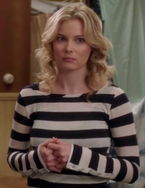 Britta’s navy and white longsleeve top on Community