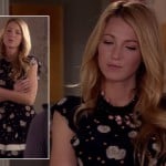 Serena’s black patterned dress on Gossip Girl