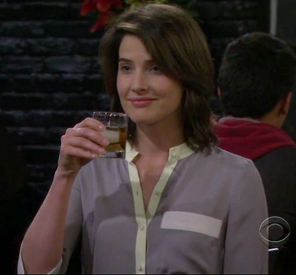 Robin’s grey/mint contrast blouse on How I Met Your Mother