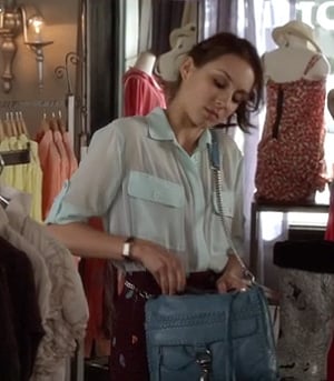 Spencer’s blue bag on Pretty Little Liars