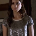 Spencer’s metallic top on Pretty Little Liars