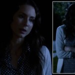 Spencer’s navy blue and white star print top on Pretty Little Liars