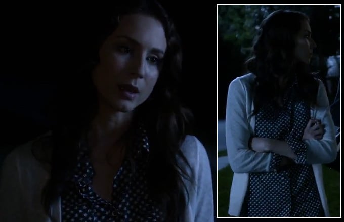 Spencer’s navy blue and white star print top on Pretty Little Liars