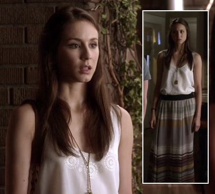 Spencer’s striped maxi skirt on Pretty Little Liars
