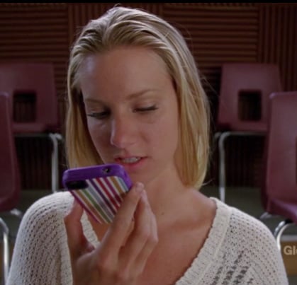 Brittany’s striped iphone cover on Glee Season 4