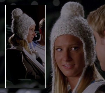 Brittany’s white pom pom beanie on Glee season 4