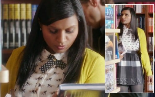 Mindy's horse print top and check print skirt on Mindy Project