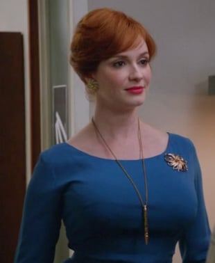 Joan’s teal blue dress on Mad Men