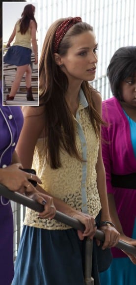 Marley's yellow lace top and boots on Glee