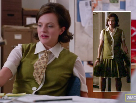 Peggy’s green drop waist dress on Mad Men