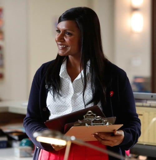 Mindy Kaling's red skirt on The Mindy Project