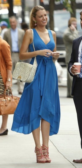 Serena van der Woodsen's blue dress on Gossip Girl