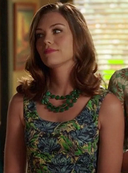 Annabeth’s blue and green printed dress on Hart of Dixie
