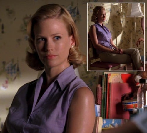 Betty Draper's purple blouse on Mad Men