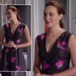 Blair’s black dress with pink birds on it on Gossip Girl season 6